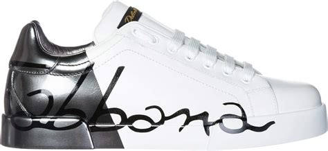 dolce gabbana herrenschuhe leder mit löchern|Sneaker New Roma aus Leder in Weiss für Herren.